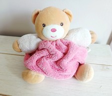KALOO doudou boule ours plume rose 2011 20 cm patapouf