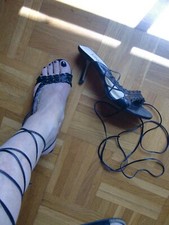 MANGO  Sandales CUIR noir