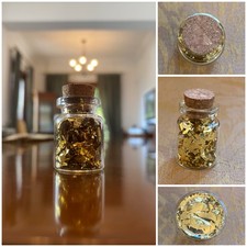 Fiole Bouteille Or Pur 24k  9999 Fine Gold Flakes Feuille Or pur Authentique