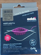 Set Aiguilles Double-pointes AddiCrasyTrio Acier  - 3.75 mm - 21 cm Addi Tricot.