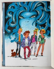 Magnifique  Dédicace BD DANY 1ère édition SPIROU GORGONE BLEUE ETAT NEUF