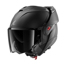 Casque Modulaire Shark OXO Dark Shadow Mat Noir Opaco Flip Back Blank Touring