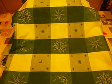 tissus  ameublement vert le soleil,la lune ,les astres 1m,75x1,60