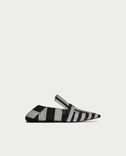Zara Woman Striped Flat Mule