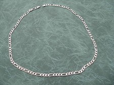 COLLIER HOMME - CHAINE ARGENT MASSIF 925 - MAILLE FIGARO - 50 CM