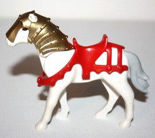 PLAYMOBIL 5477 CHEVAL BLANC AVEC ARMURE ROUGE ET DORE SIR CHRISTOPHER RITTER