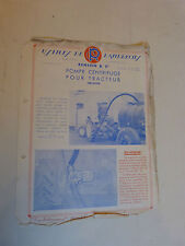 prospectus catalogue : pompe centrifuge pour tracteur  RENSON ET Cie
