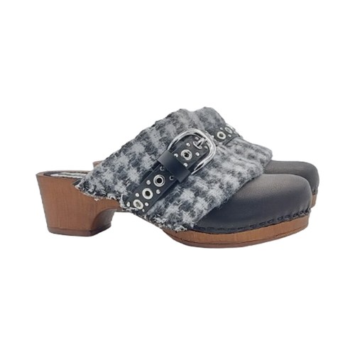 Mules noires suédoises avec - suédoises,
