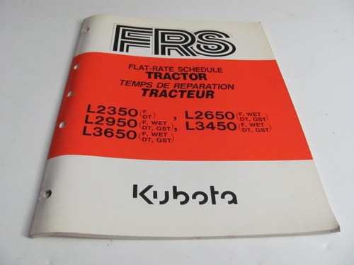 Kubota flat rate schedule - flat,
