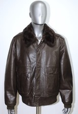 Flight Jacket Fourré A-2 Vintage 70/80s Cuir Marron SEARS Taille XL Made in USA