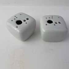 DEUX VASES PIQUE-FLEURS Pierre Lèbe  Virebent céramique porcelaine Vintage 70