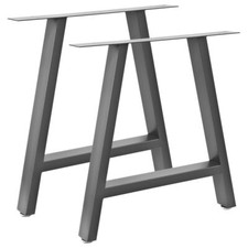 2 PIEDS DE TABLE EN ACIER GRIS