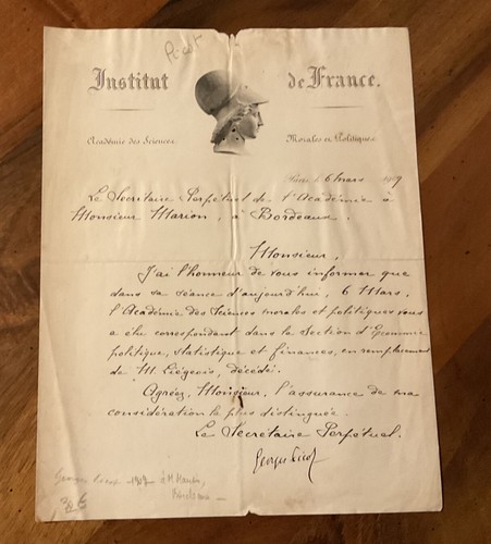 Lettre autographe signée