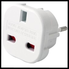 ADAPTATEUR SECTEUR PRISE DE COURANT ANGLAISE UK 240V / FRANCE FR BELGIQUE 220V