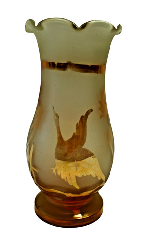 Jain verre works - givré, cygnes