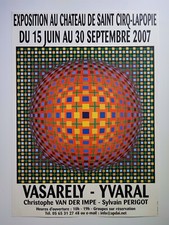 Vasarely Yvaral Affiche Exposition 2007 Château Saint Cirq-Lapopie Exhibition 