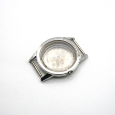 Boitier De Montre Ø35mm - Acier - "AUREOLE" [NOS] + cercle d'emboitage