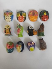 lot 12 Fèves Thème Hibou Chouette 