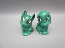 Paire de salières chiens art déco en porcelaine
