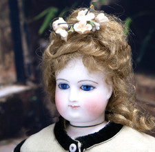 18" Antique French Bisque Poupee from Maison Simonne with Luxury Construction
