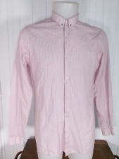 Chemise  coton blanc rayé rose The KOOPLES M/38 fitted boutons tête de mort