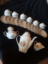 Service Thé Café Fragonard Porcelaine Italie Monopoli Scène Romantique 27 pièces