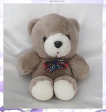 Peluche Ours Assis Beige Blanc