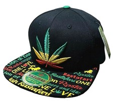 Casquette Cannabis Feuille Jah Rasta Chapeau Plat Visière Lion Hip Hop Capuchons