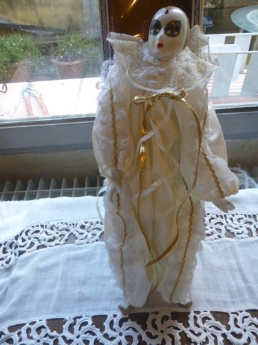 Poupée pierrot porcelaine - poupée,