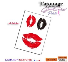 Tatouage temporaire lèvres r - temporaire,