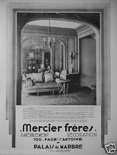 PUBLICITÉ 1929 MERCIER FRÈRES LIT DE REPOS DIRECTOIRE ET BROCART - ADVERTISING