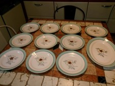 10 Assiettes Plates Saint Amand Céranord Modèle Eglantine +1 plat de service