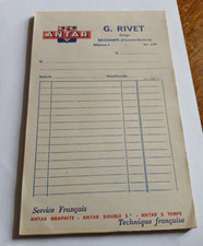 Facturier  ANTAR années 50 (13,5X21 cm)