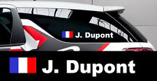 2 X NOM PILOTE + DRAPEAU RALLYE COURSE AUTOCOLLANTS STICKERS 004.