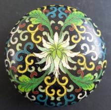 Ancienne boite Chine Emaux Cloisonné Lotus Old Chinese Enamel Box XIX