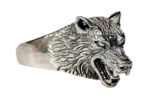Bague loup argent - de, en
