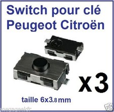 Lot de 3 Switch bouton de clé