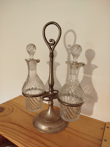 Cruet ancien burettes verre - ancien,