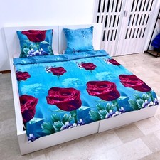 Rose Bleu Set Draps Lit Une