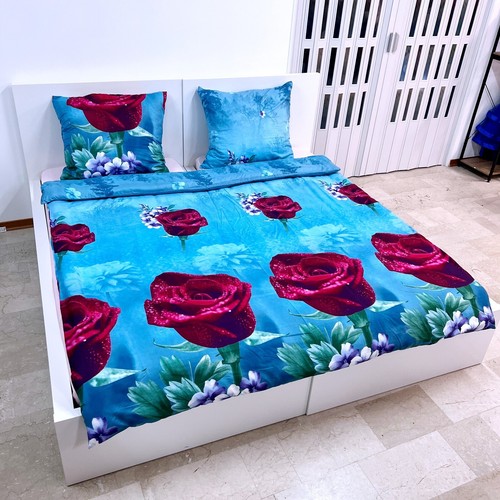 Rose bleu set draps - rose, une