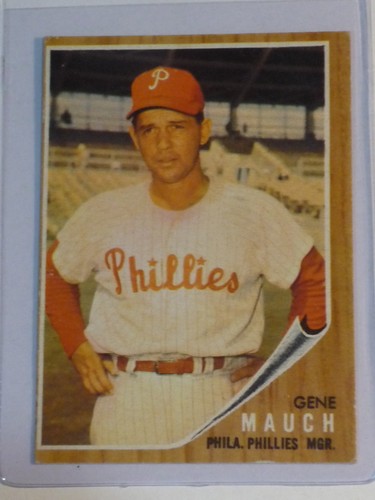 1962 topps gene mauch - gene, #374