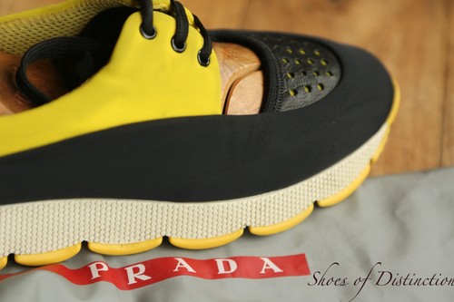 Baskets prada bleu jaune - jaune, en