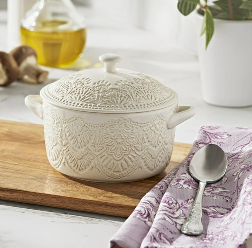 White stoneware round - 1,