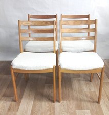 Lots de 4 chaises vintage imitation peau de mouton 1960 danemark