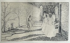 Emile Claus Gravure Lithographie Procession Religieuse Pâques
