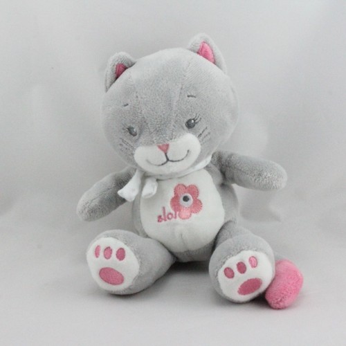 Doudou chat gris - , rose