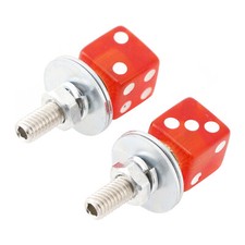 Paire Vis Plaque Immatriculation Moto Et Écrous Plastique rouge Dés Custom