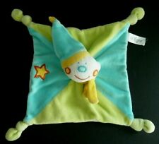 36. DOUDOU PLAT TIGEX LUTIN CLOWN VERT BLEU BLANC ETOILE JAUNE TTBE