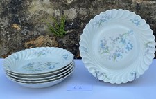 6 Assiettes creuses en Porcelaine de LIMOGES HAVILAND Modèle Myosotis L2