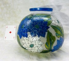 MAZOYER ENAMELLED GLASS VASE EMAILLE GRAVE ART DECO MOULINS ALLIER AUVERGNE 1930